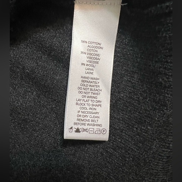 Mac & Jac Grey Button Belted Wool Blend Cardigan Sweater Large Sweater Dress - Picture 6 of 9